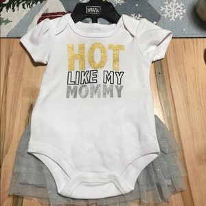 BNWT Hot like my mommy 3 month onesie and skirt